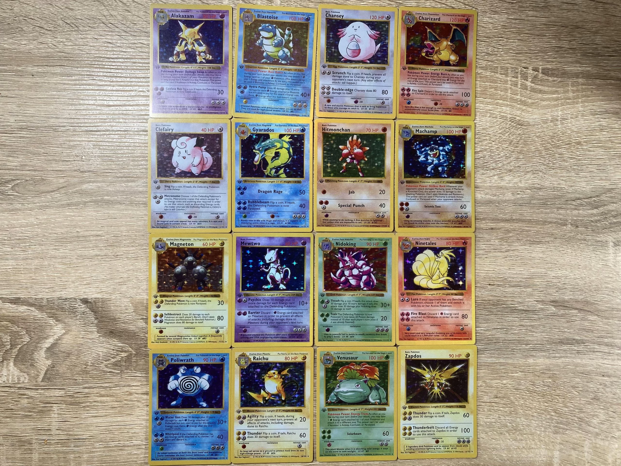 Shadowless 1st Edition Base Set 1 16 Holo Pokémon Cards Proxies