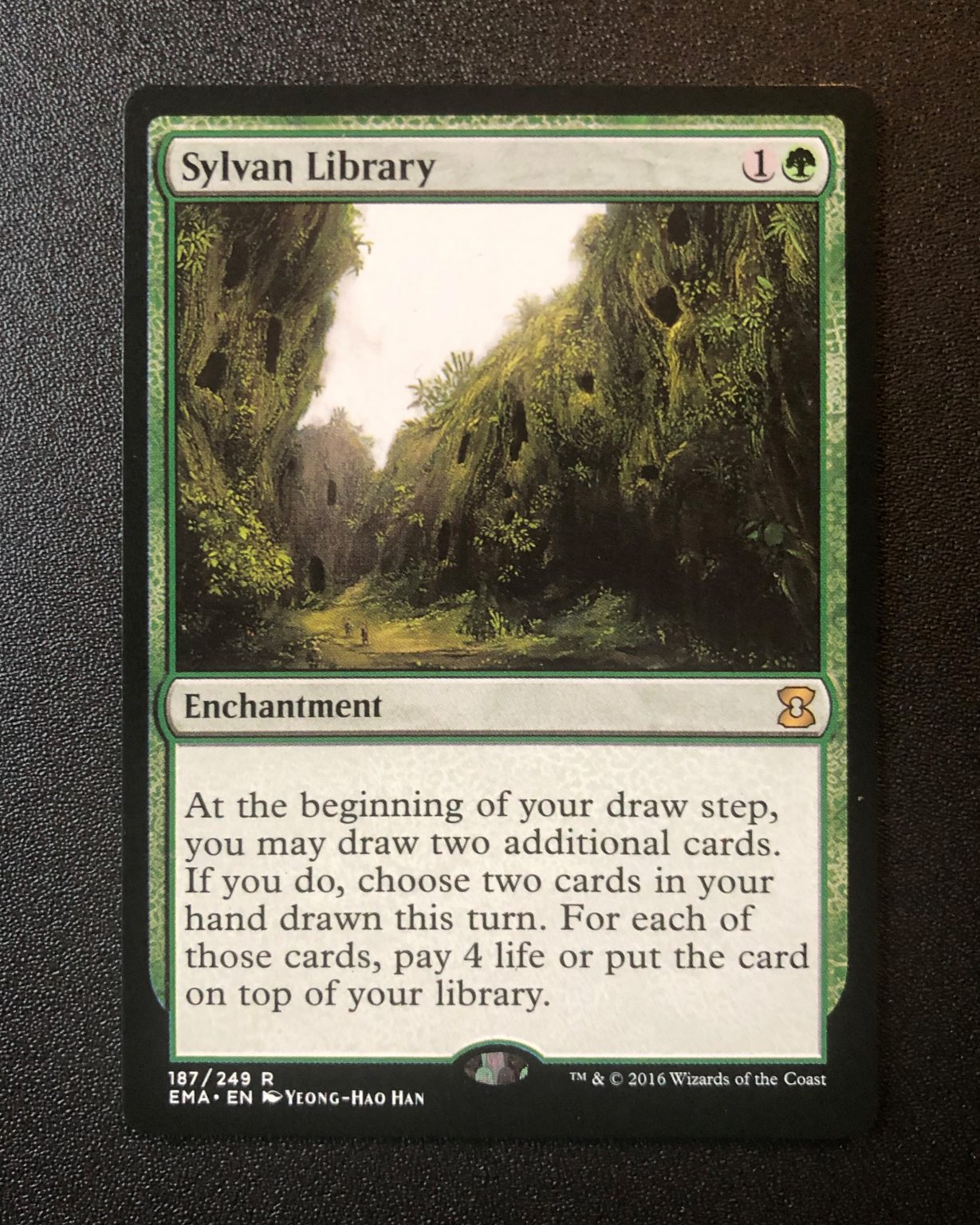 mtg how does sylvan library work with dredge