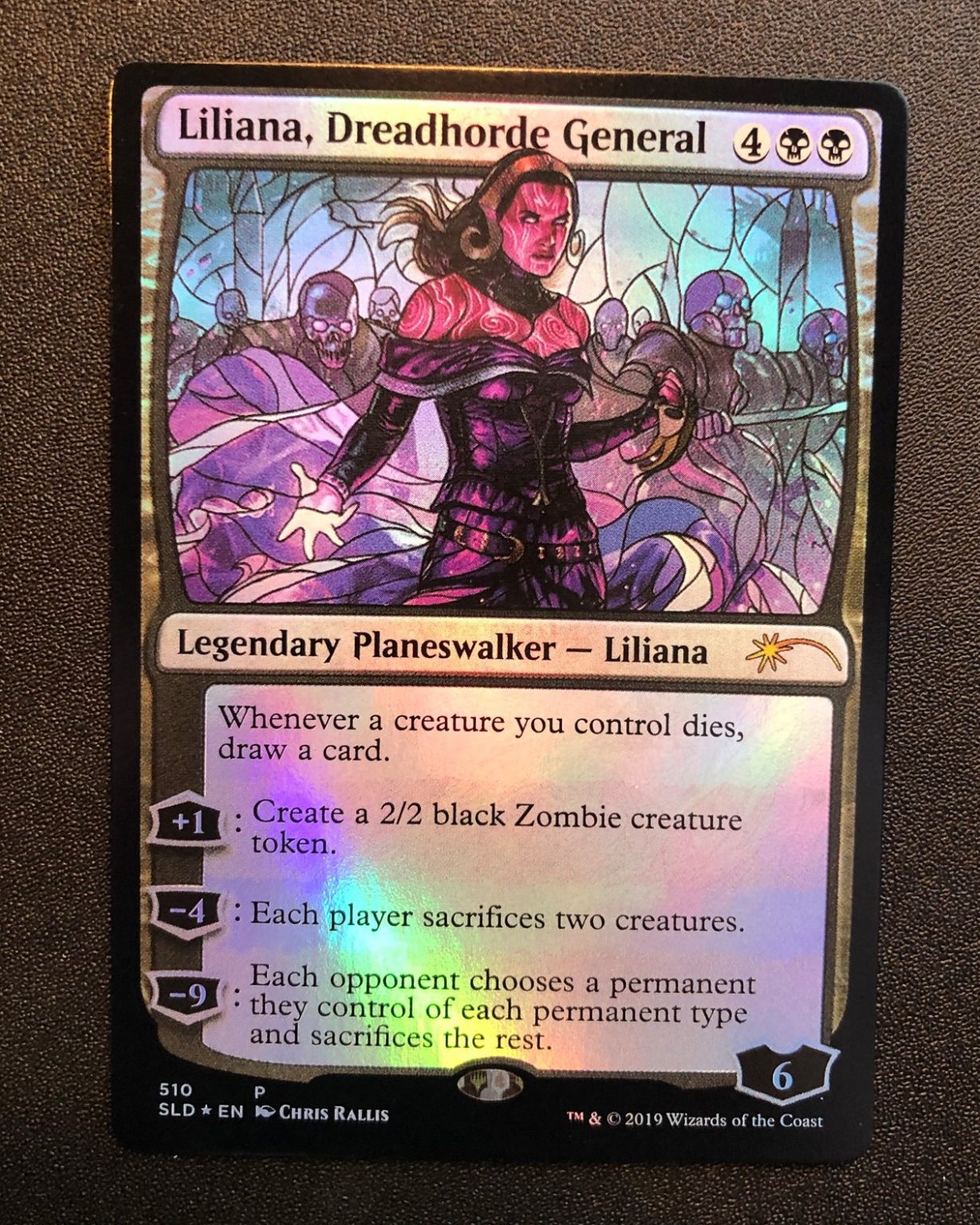 Liliana, Dreadhorde General (FOIL) - MtG SLD Stained Glass - Proxy King
