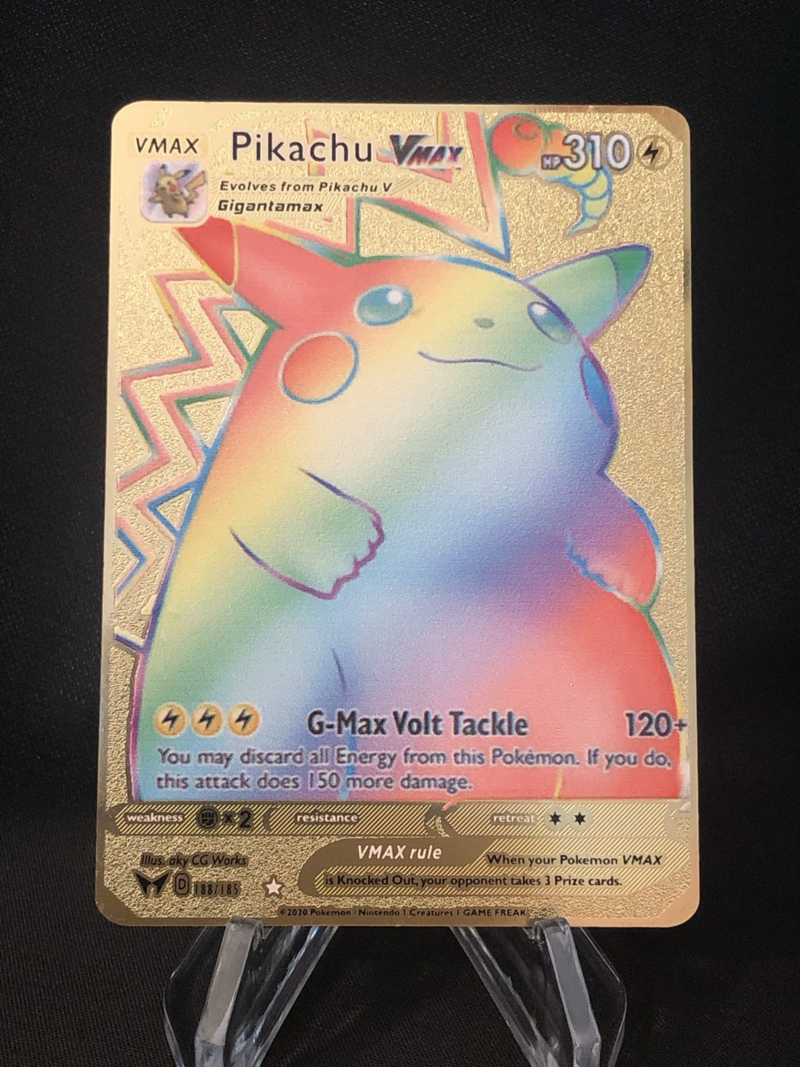 Pikachu Rainbow VMAX - Metal Pokemon Card - Proxy King