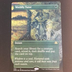 Worldly Tutor (Borderless) - MTG Proxy Dominaria Remastered