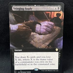 Stinging Study (Extended Art) - MTG Proxy Commander 2021