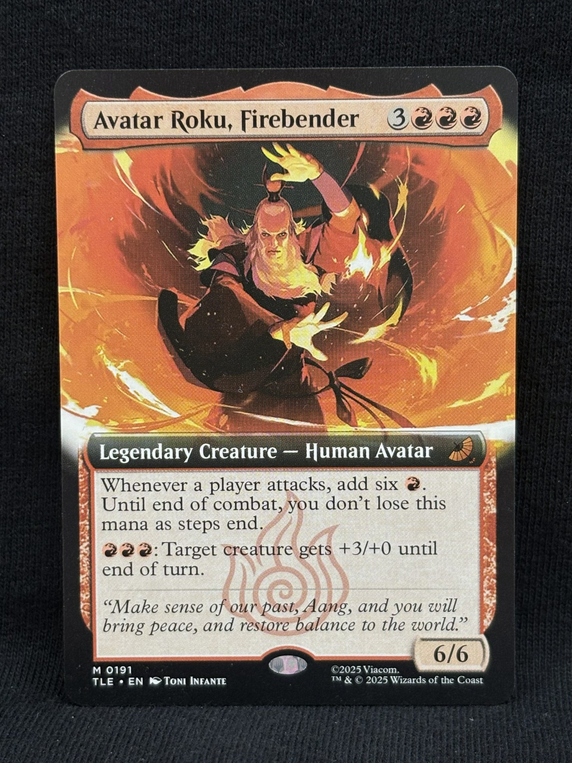 Avatar Roku, Firebender (Extended Art) - MTG Proxy Avatar: The Last Airbender: Eternal-Legal