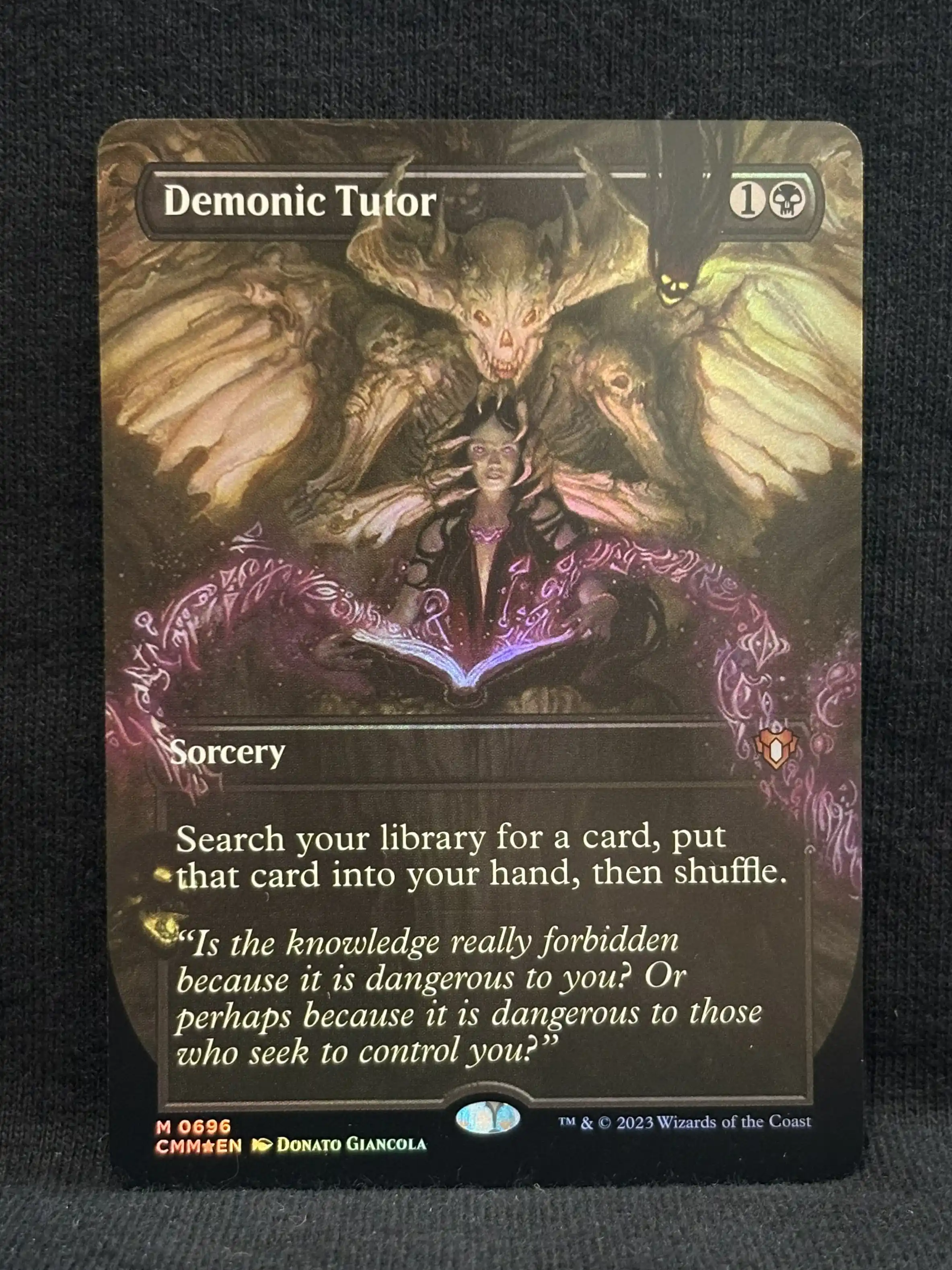 Demonic Tutor (FOIL Borderless) - MTG Proxy Commander Masters