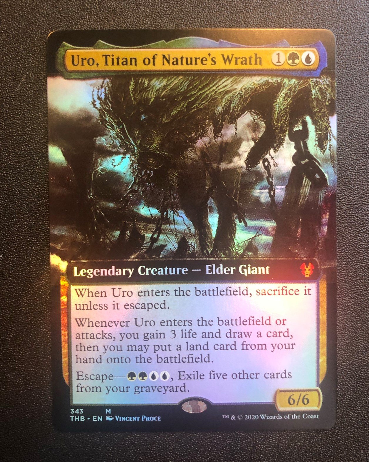Uro, Titan of Nature's Wrath (Foil Showcase) - MTG Proxy Theros